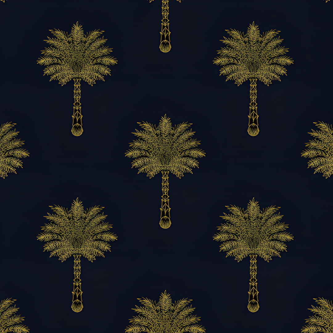 Palm Pattern in Blue