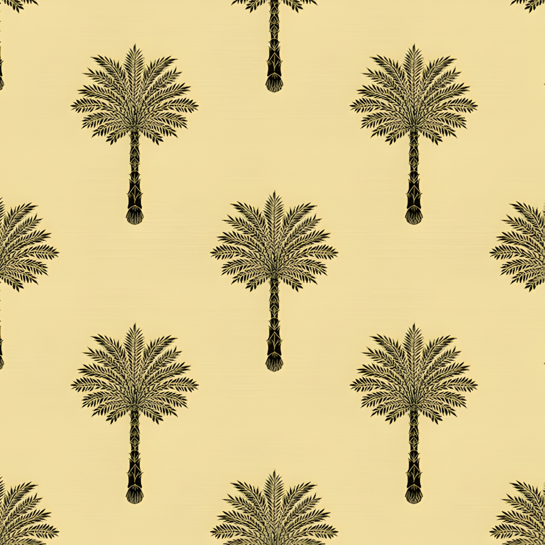 Palm Pattern in Yellow
