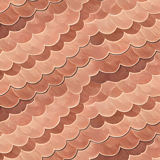 Scallop Pattern in Burnt  Coral